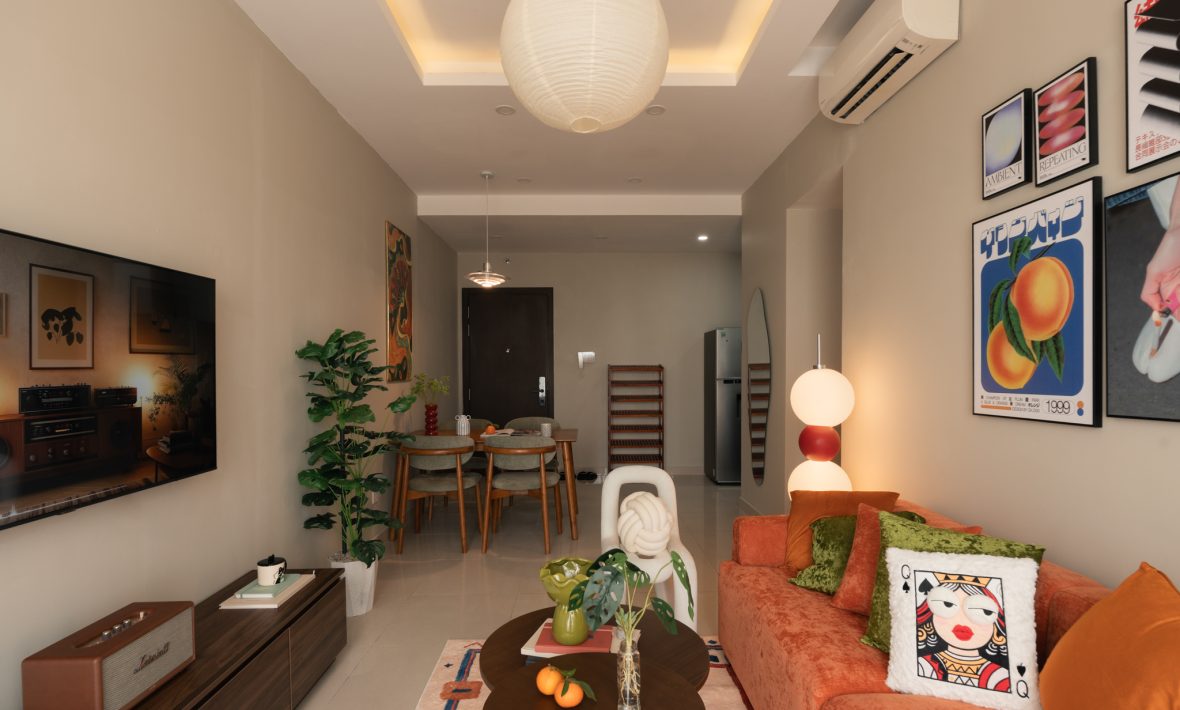 The Colorful Song – Mid-Century Balcony 1BR